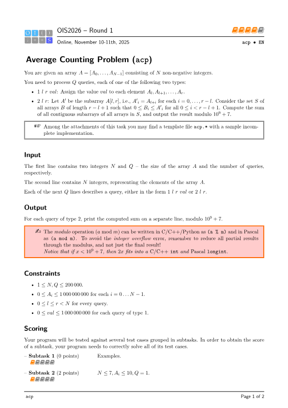 Average Counting Problem