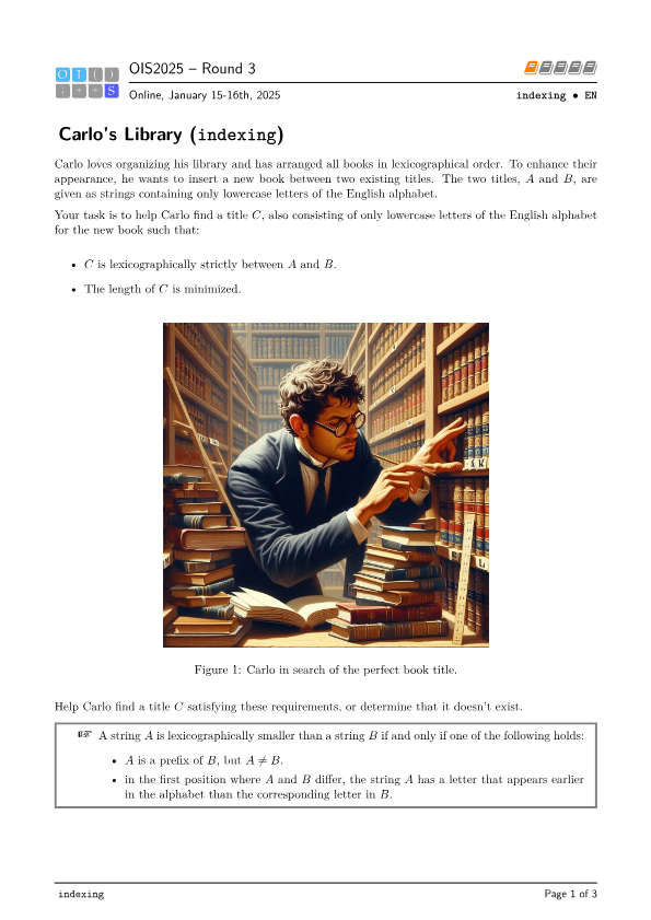 Training - Problema Carlo's Library (ois_indexing)