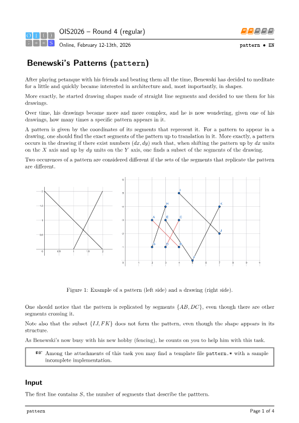 Training - Problema Benewski's Patterns (ois_pattern)