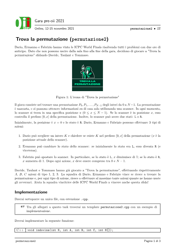 Trova la permutazione