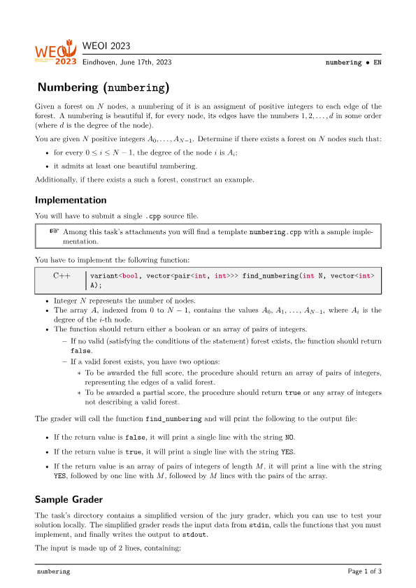 Numbering